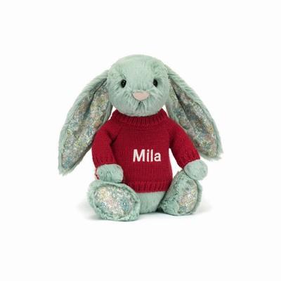 Jellycat Blossom Sage Bunny with Red Jumper New Zealand | USIDH5037